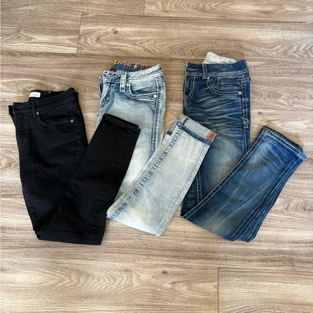 SOLD ***Rock Revival buckle black and loft Jean bundle (all 3)